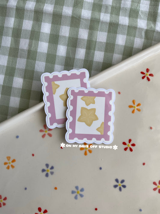 Cute vinyl sticker of a starfruit stamp