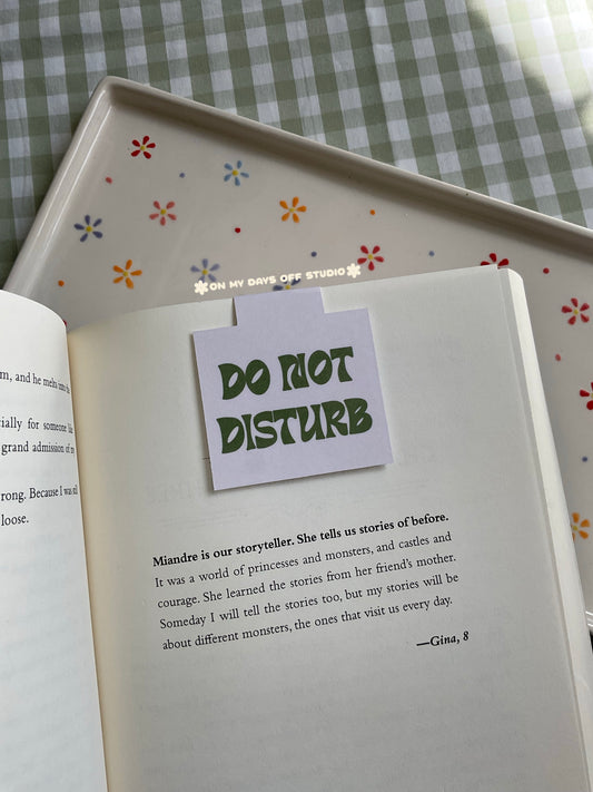 "Do Not Disturb" magnetic bookmark