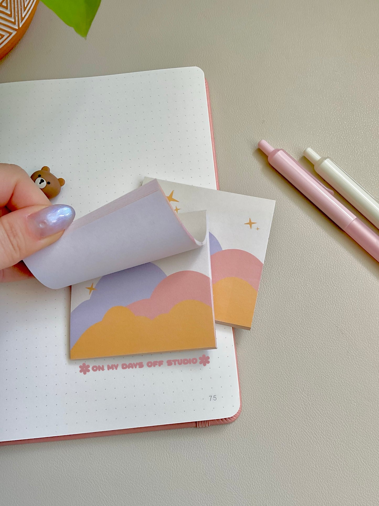Colorful sunset clouds themed sticky notes