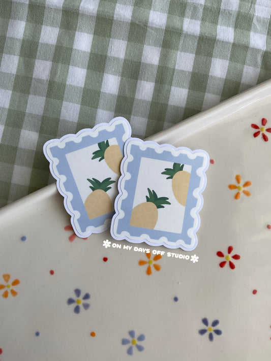 Cute vinyl sticker of a pineapple stamp