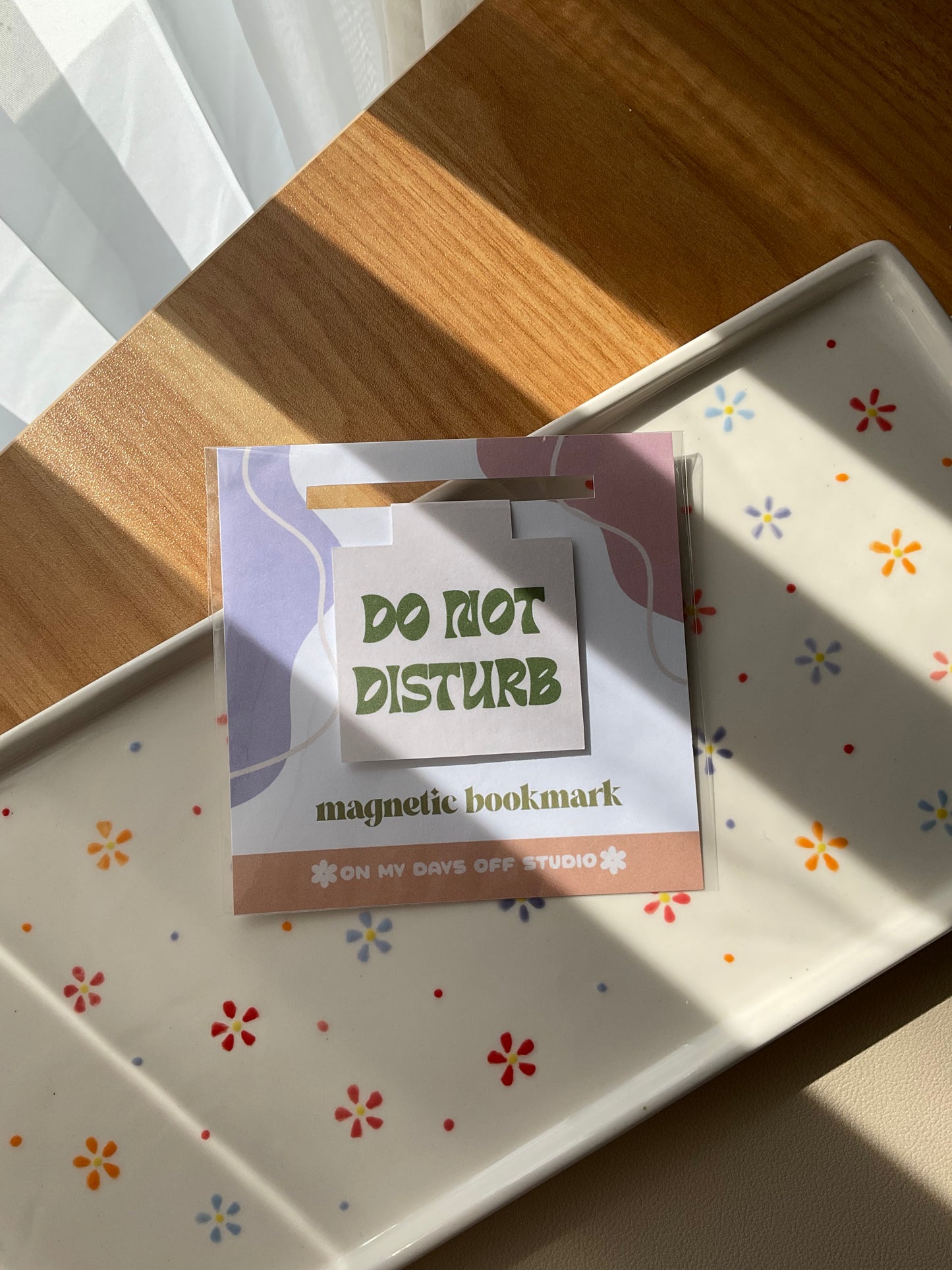 "Do Not Disturb" magnetic bookmark