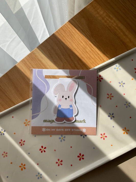 Farmer bunny magnetic bookmark
