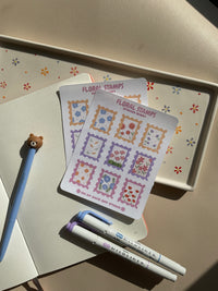 Sticker sheet with 9 cute floral themed stamps. Perfect for your journal spread