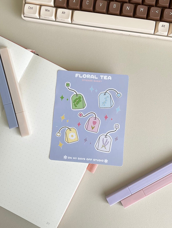 Floral Tea Sticker Sheet