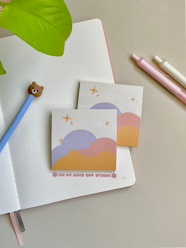 Colorful sunset clouds themed sticky notes