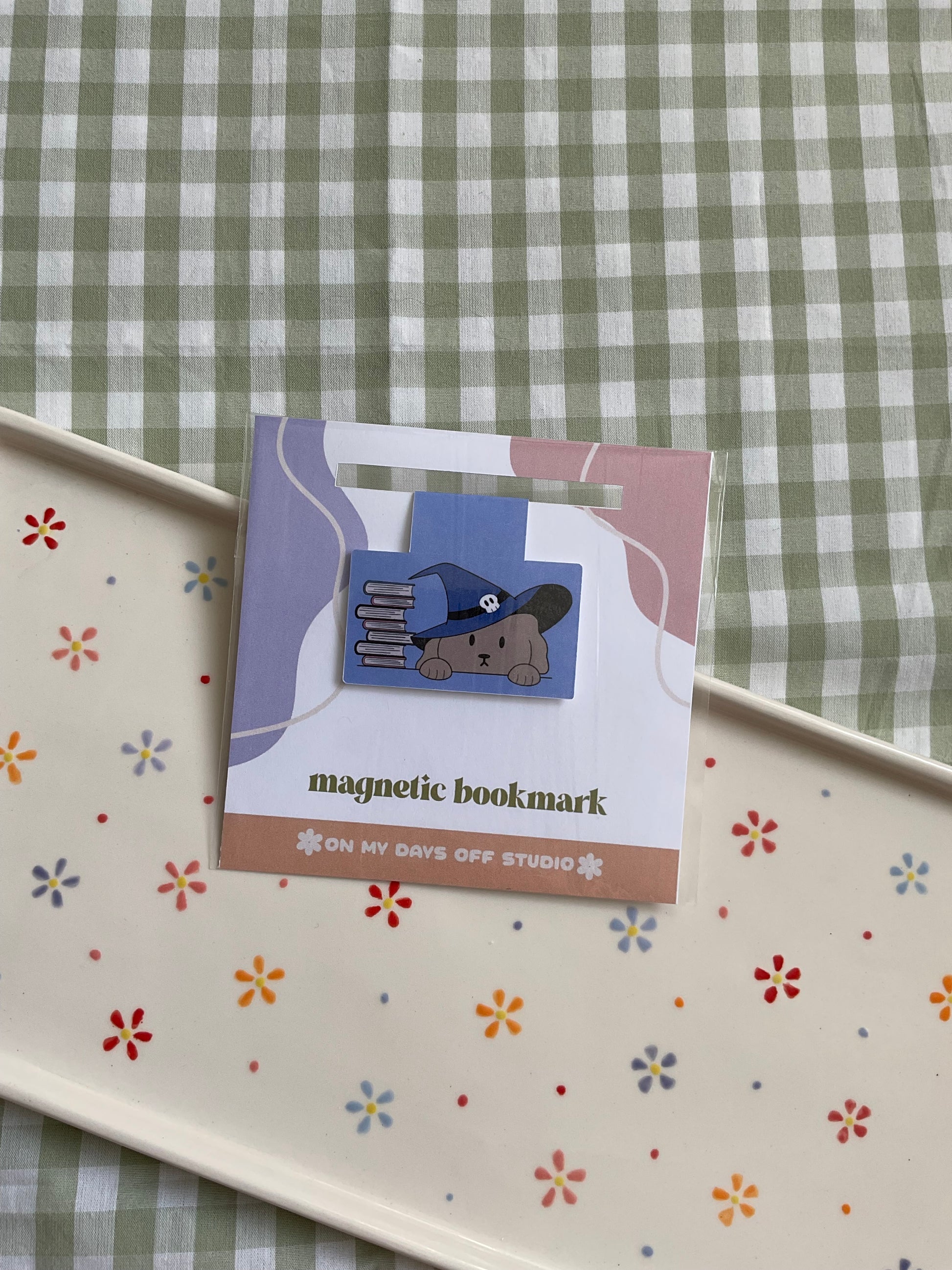 Dog wizard magnetic bookmark