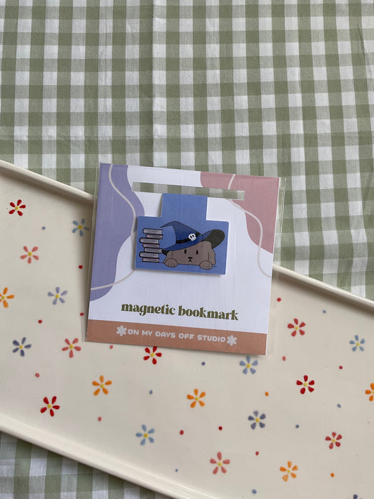 Dog wizard magnetic bookmark