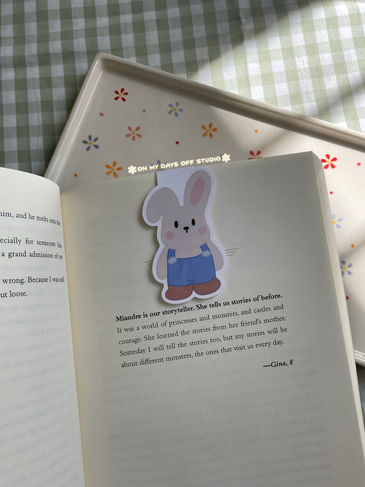Farmer bunny magnetic bookmark