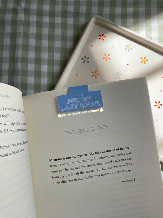 "Per My Last Email" magnetic bookmark