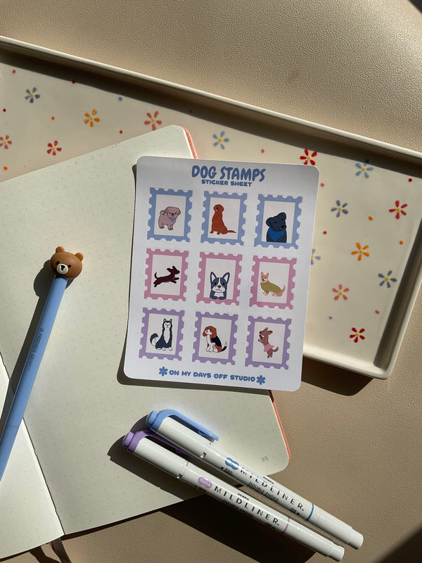 Dog Stamps Sticker Sheet