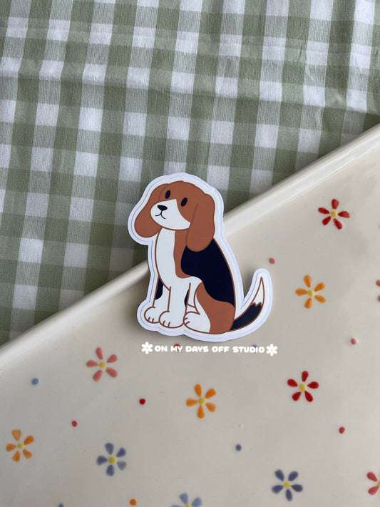 Cute vinyl sticker of a cute beagle 