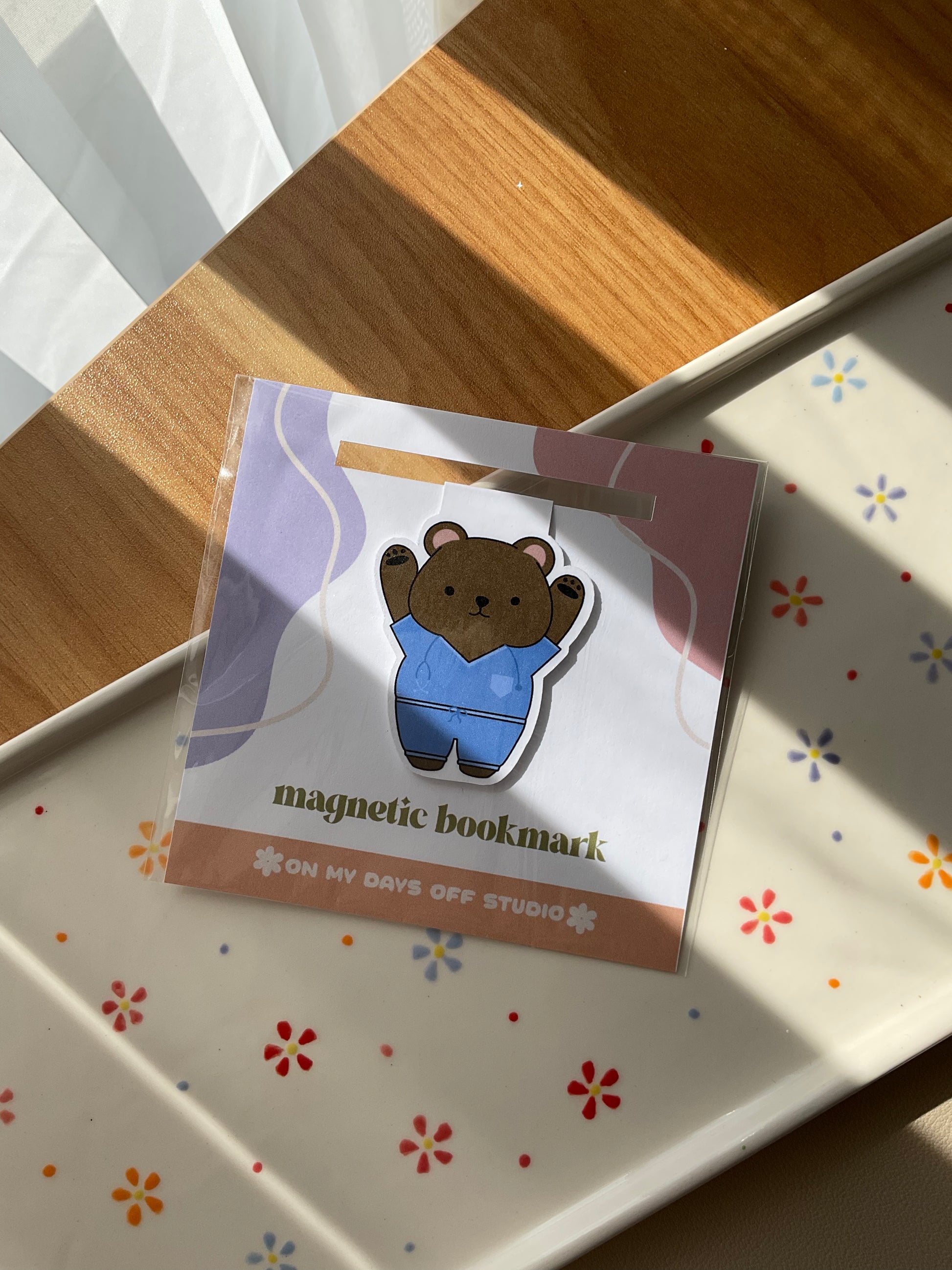Nurse Bear magnetic bookmark