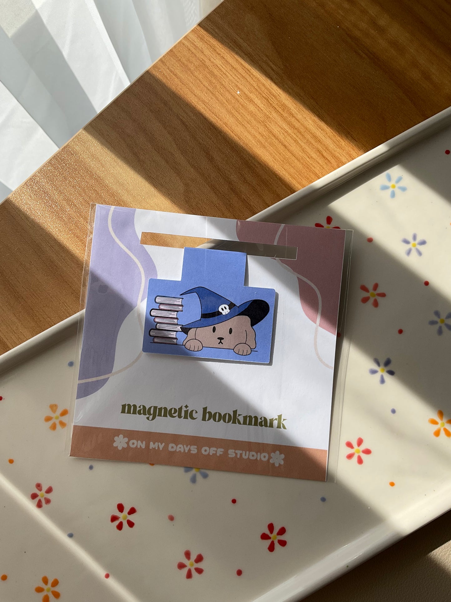 Dog wizard magnetic bookmark