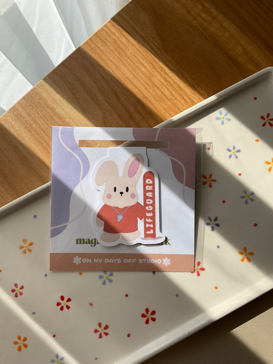 Lifegaurd Bunny magnetic bookmark