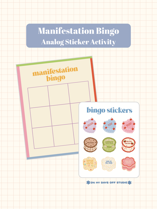 Manifestation Bingo - Analog Sticker Activity