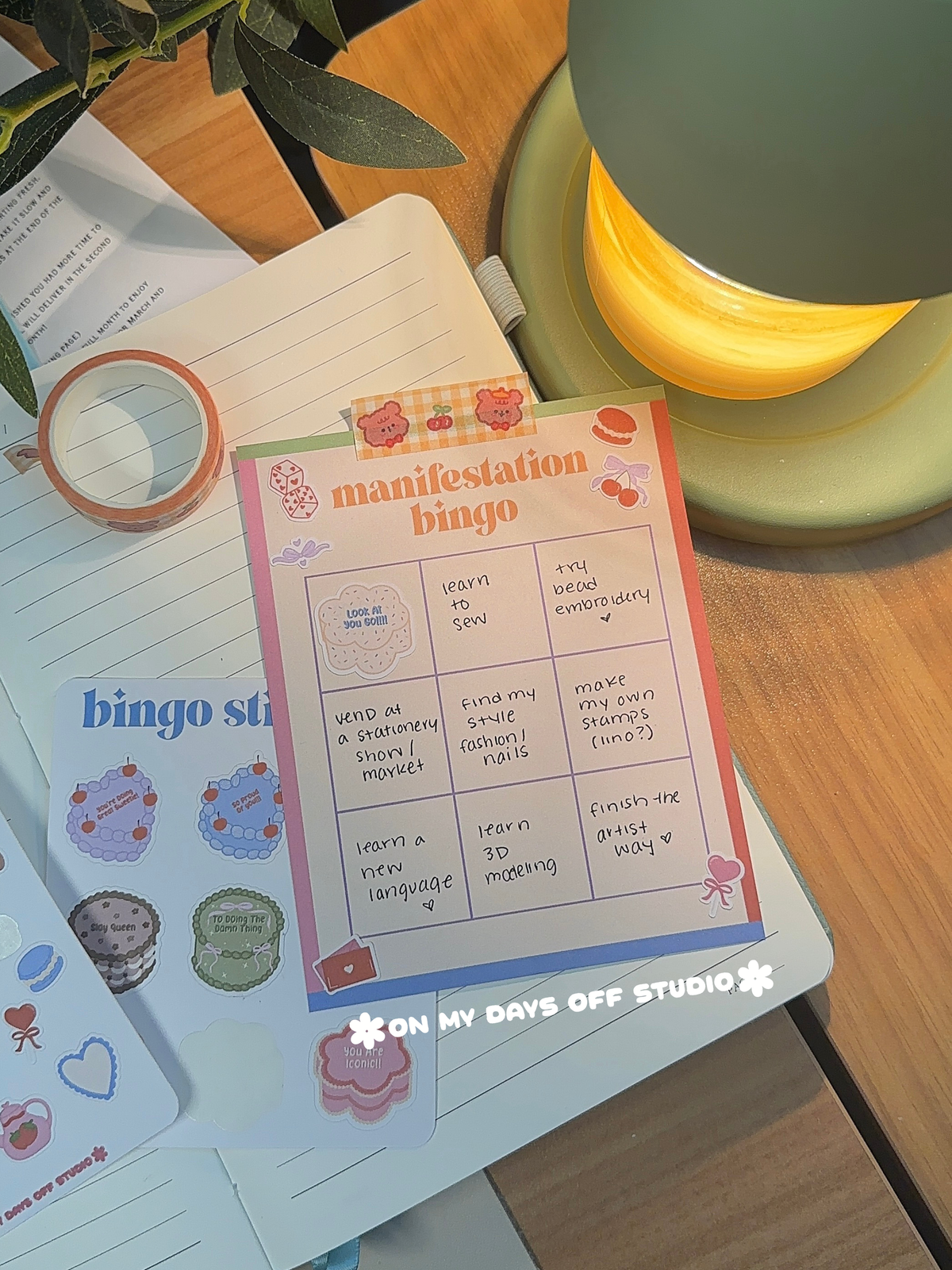 Manifestation Bingo - Analog Sticker Activity